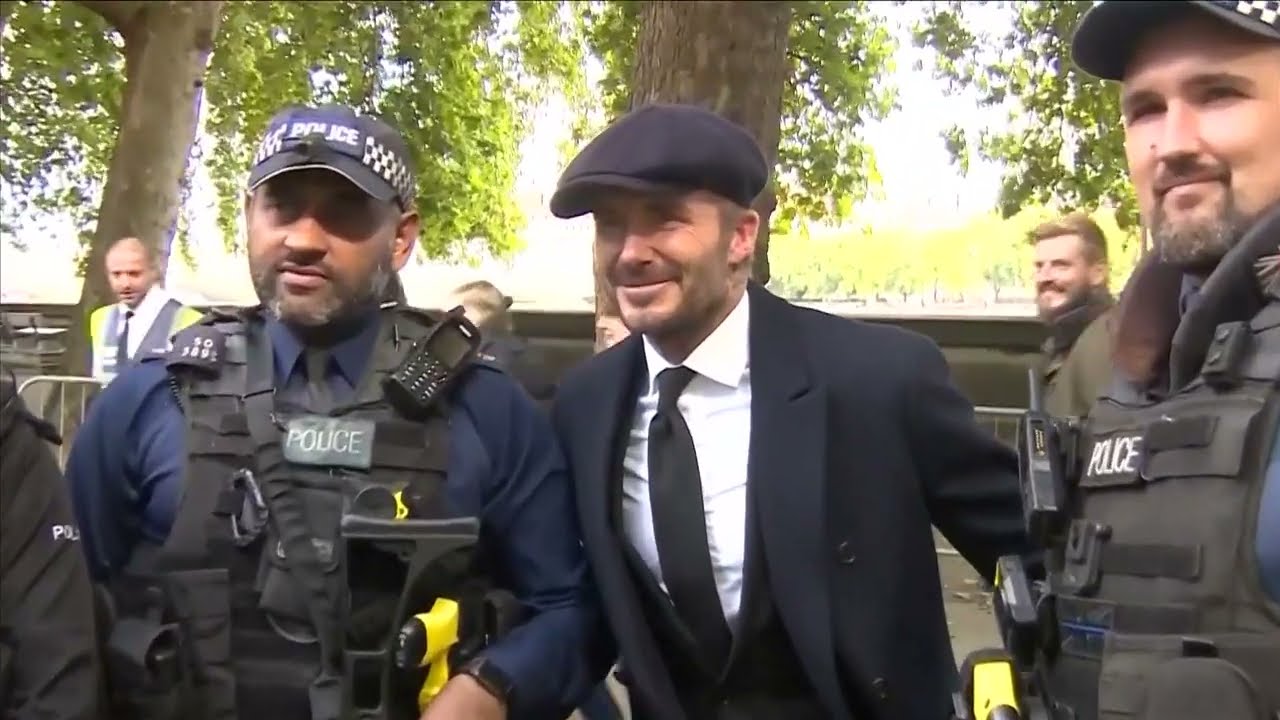 David Beckham joins queue to see Queen's coffin