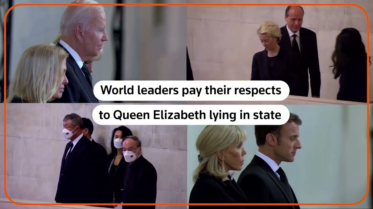 World leaders pay their respects at Queen's lying in state