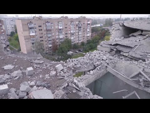 Kharkiv apartment buildings destroyed in attack blamed on Russia